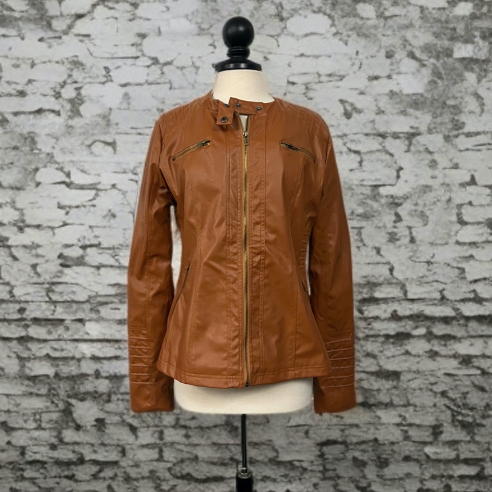 Retro Style Jacket, Brown Vinyl